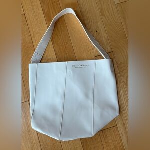 Donna Karan Cosmetics Cashmere Mist Large White Tote Bag Faux Leather